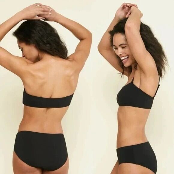 Andie The Rio Swim Bikini Top Women's 2XL Black Convertible Spaghetti Strap - Picture 2 of 9